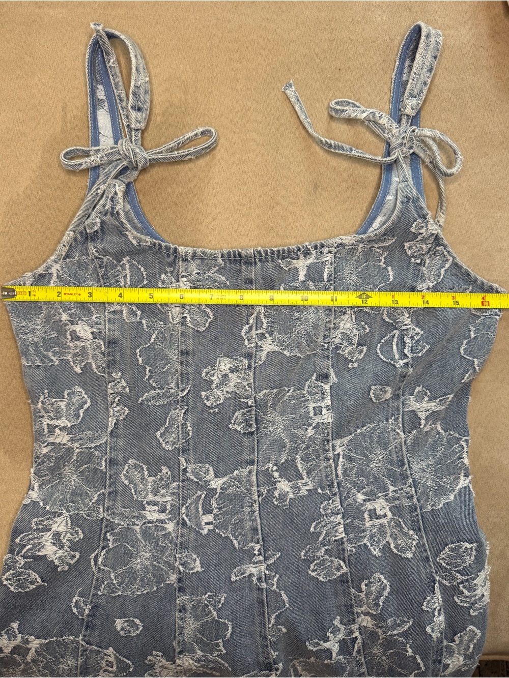 En Saison Blue Floral Midi Dress with White Lace Print - Picture 8 of 11